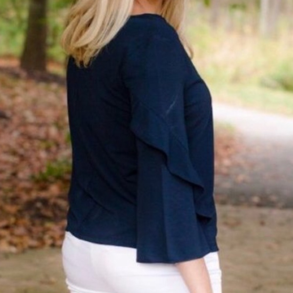 Ann Taylor Navy Blouse